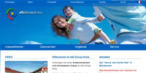 Screenshot Tourismus Alb Donau Kreis