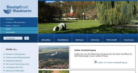 Screenshot Internetseite Stadt Blaubeuren